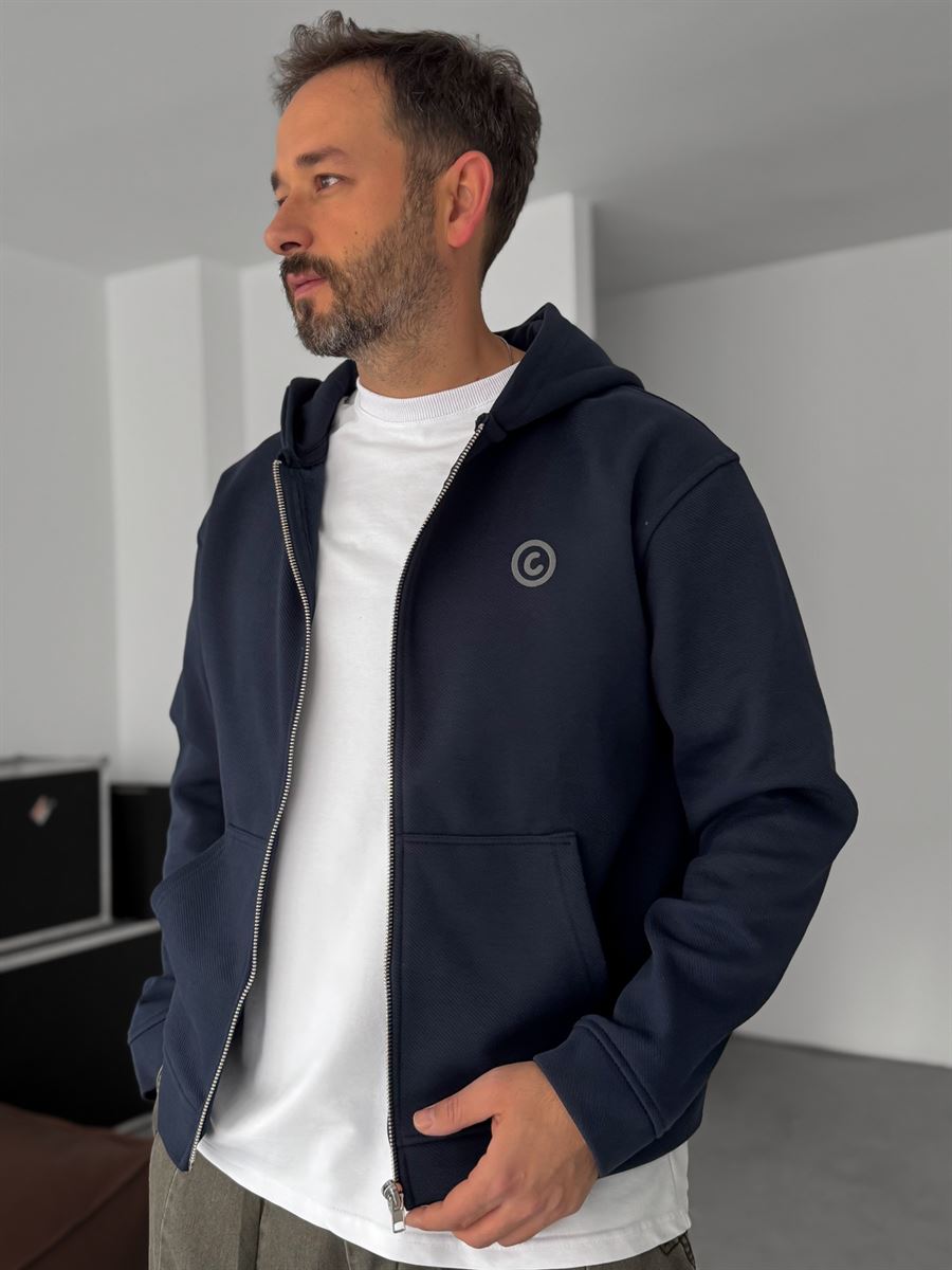 Back Embossed Zipped Sweatshirt