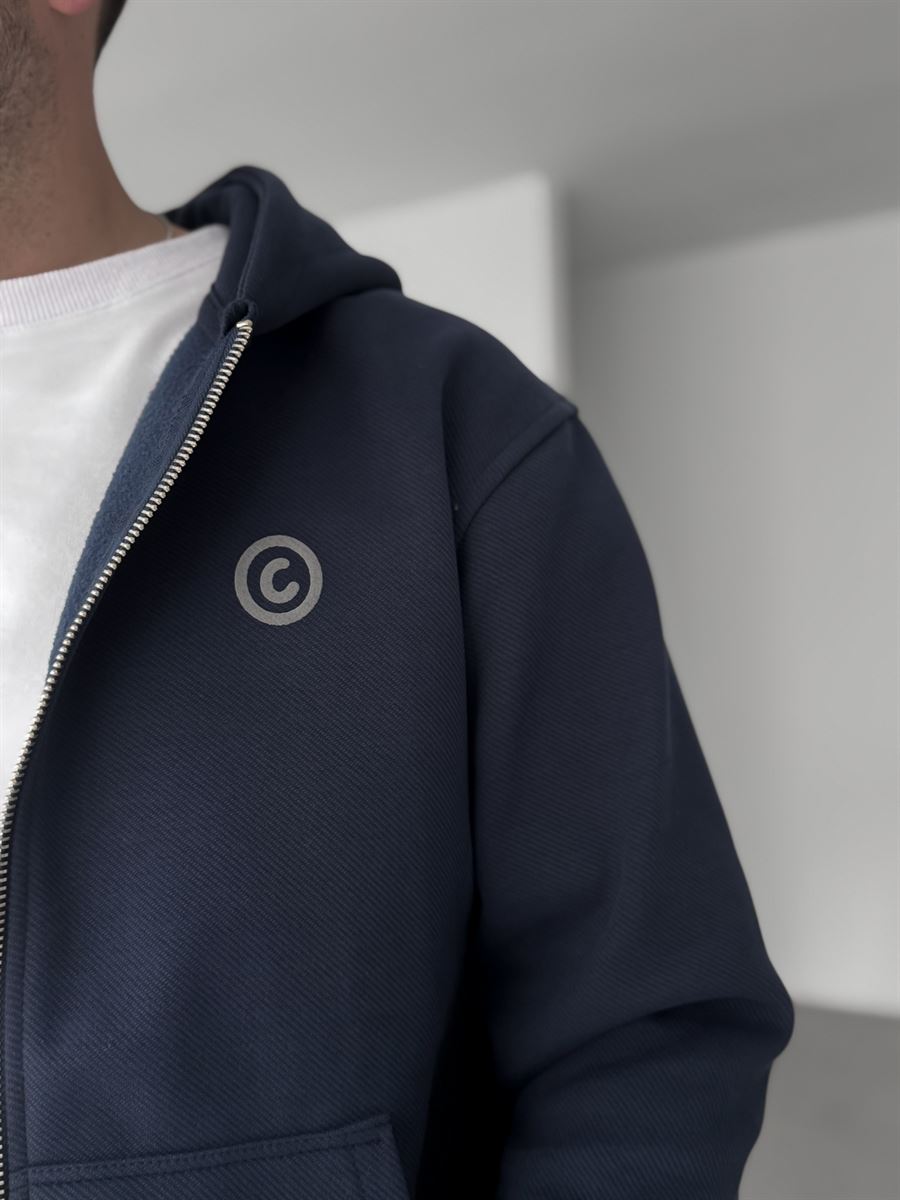 Back Embossed Zipped Sweatshirt