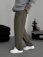 Khaki Pleated Tencel Fabric Baggy Pants KE-1300