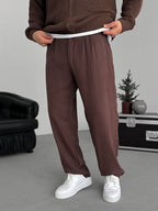 Coffee Pleated Tencel Fabric Baggy Pants KE-1300