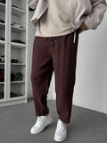 Coffee Tencel Fabric Slim Trousers KE-1100