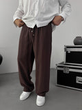 Coffee Tencel Fabric Slim Baggy Pants KE-1200