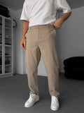 Beige Linen Textured Regular Fit Trousers TW-1009
