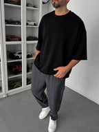 Black 3-Thread Oversize T-Shirt TW-1072