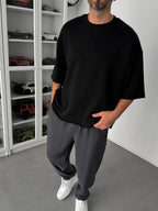 Black 3-Thread Oversize T-Shirt TW-1072