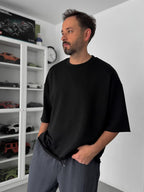 Black 3-Thread Oversize T-Shirt TW-1072