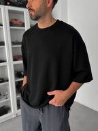 Black 3-Thread Oversize T-Shirt TW-1072