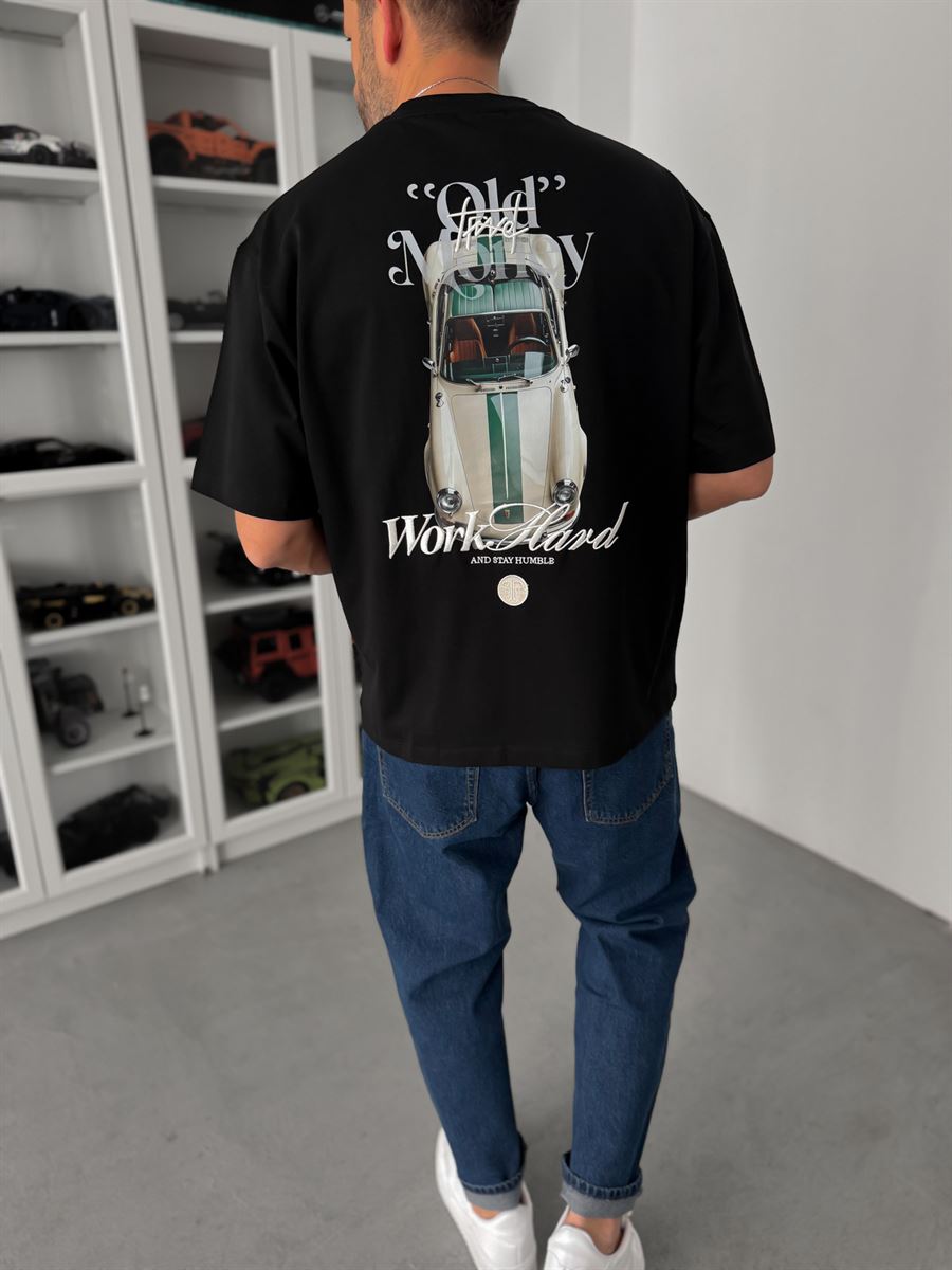 Black Old Money Back Print T-Shirt TW-1034