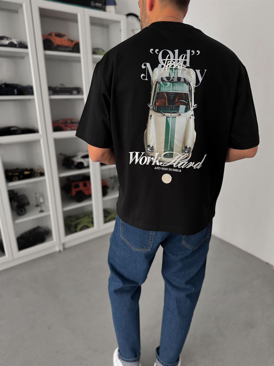 Black Old Money Back Print T-Shirt TW-1034