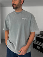 Grey Washed Embroidered T-Shirt TW-1070