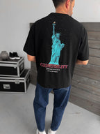 Black Statue of Liberty Printed T-Shirt TW-1033