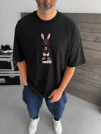 Black Rabbit Embroidered T-Shirt TW-1053