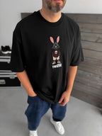 Black Rabbit Embroidered T-Shirt TW-1053