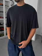 Anthracite Modal Fabric Oversize T-Shirt TW-1077
