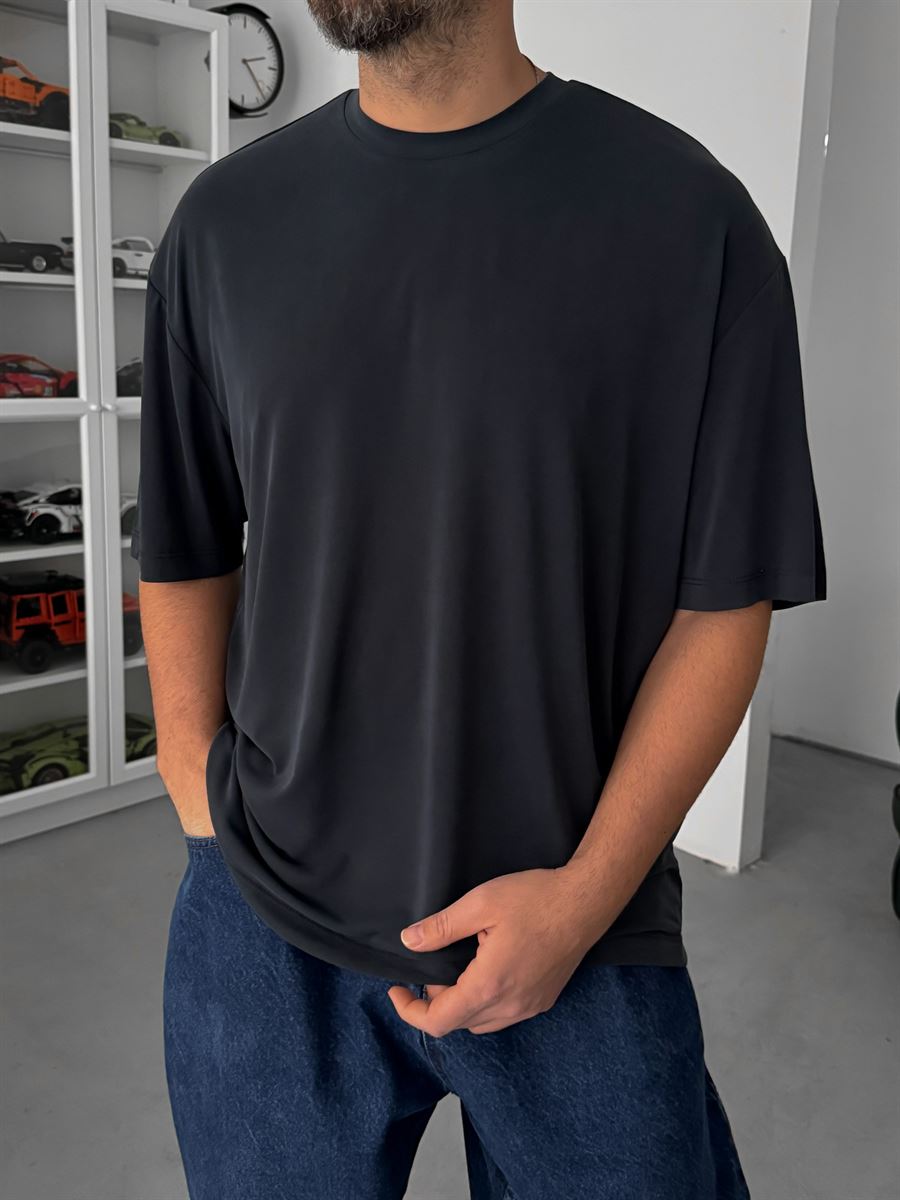 Anthracite Modal Fabric Oversize T-Shirt TW-1077