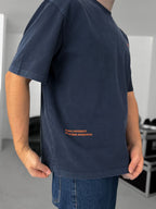 Navy Washed Two Monkeys Print T-Shirt TW-1015