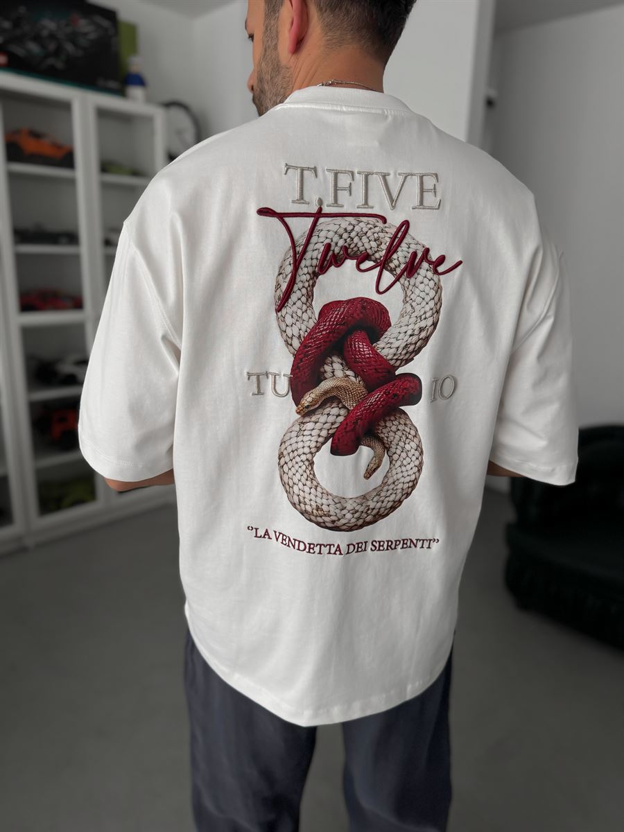 White Snake Print T-Shirt TW-1042
