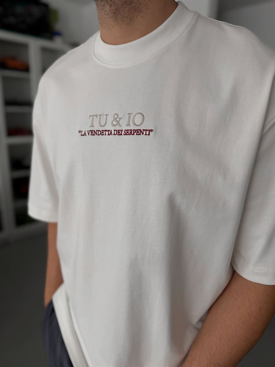 White Snake Print T-Shirt TW-1042