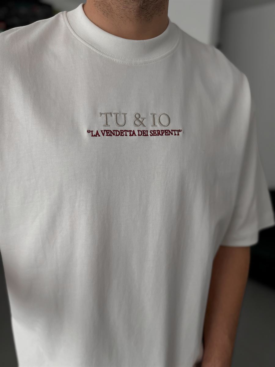 White Snake Print T-Shirt TW-1042