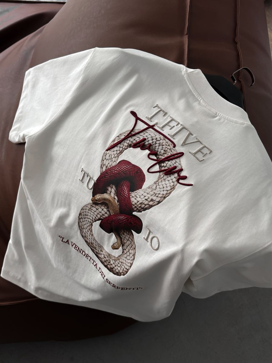 White Snake Print T-Shirt TW-1042