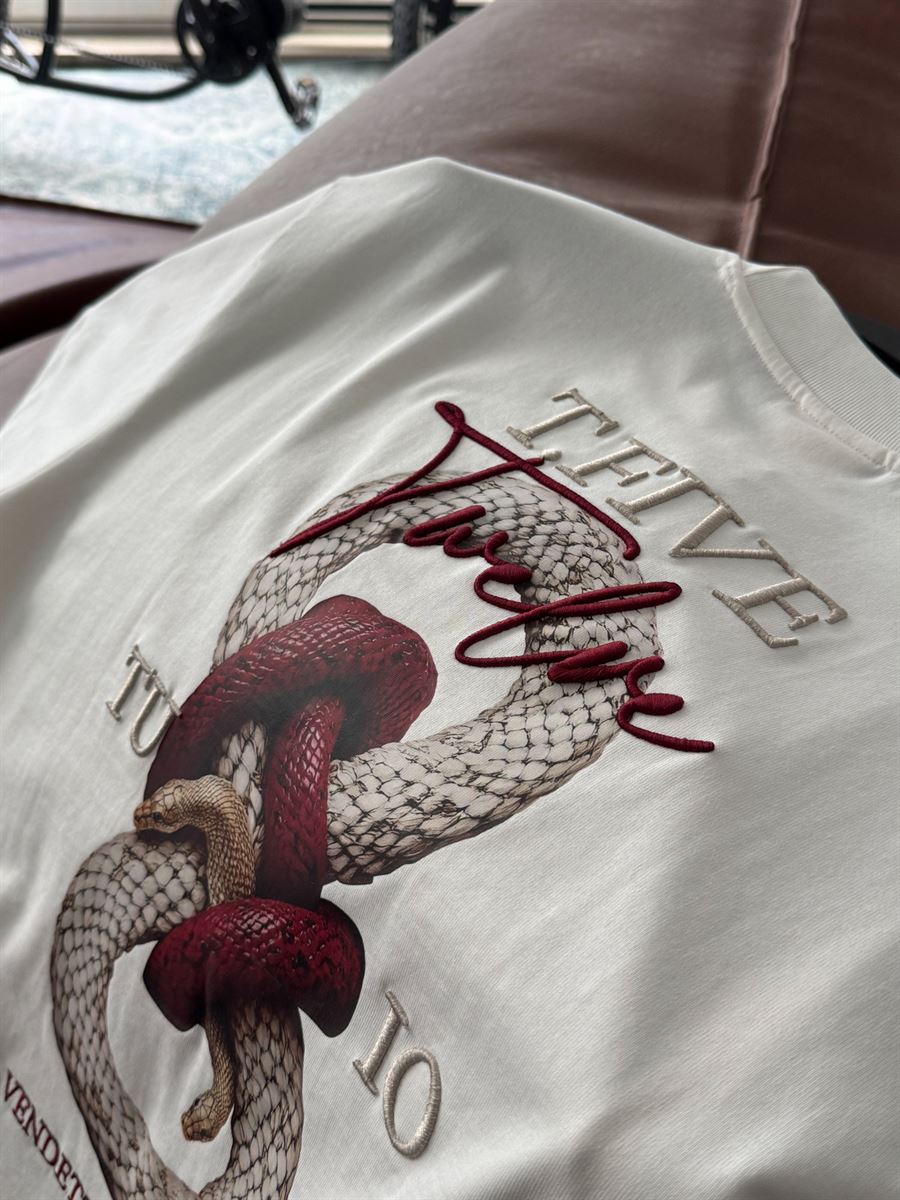 White Snake Print T-Shirt TW-1042