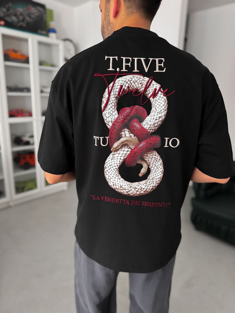 Black Snake Print T-Shirt TW-1042
