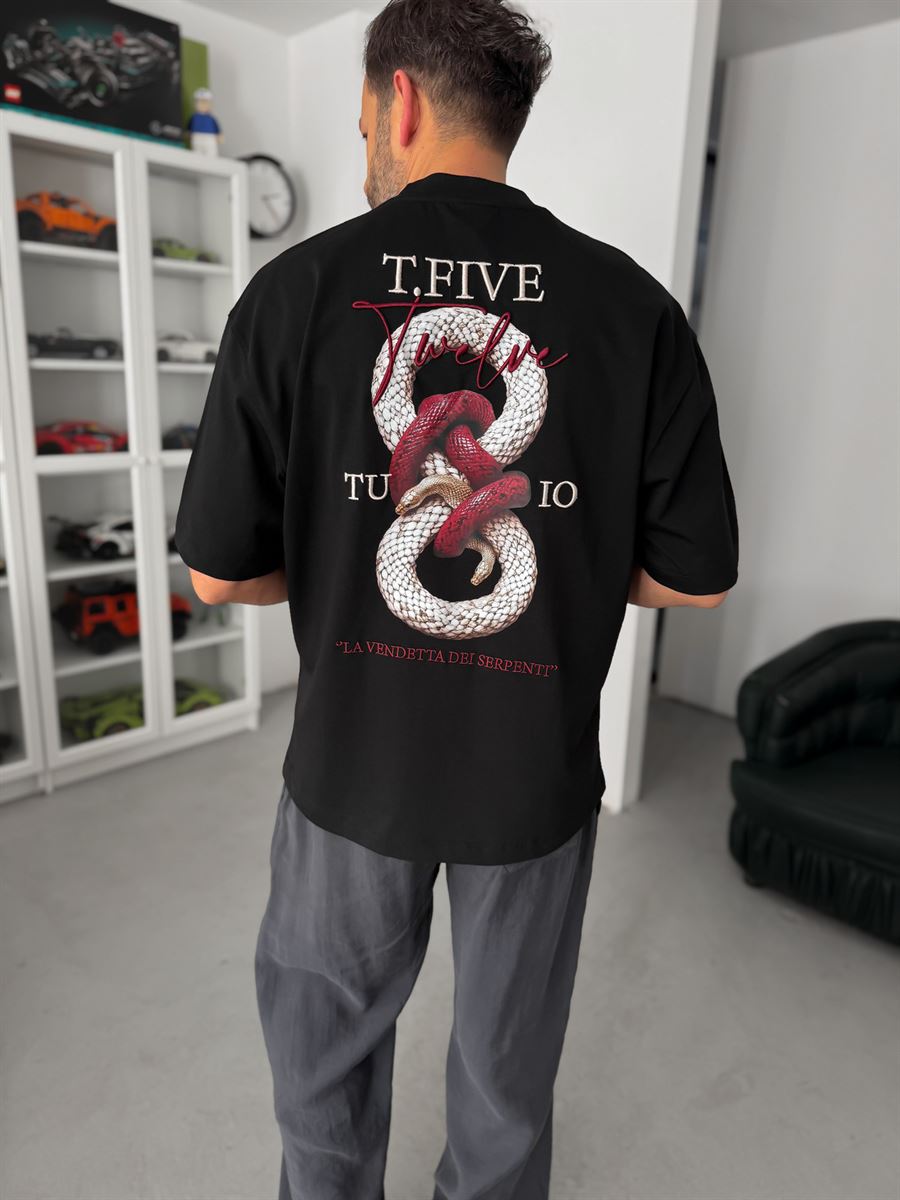 Black Snake Print T-Shirt TW-1042