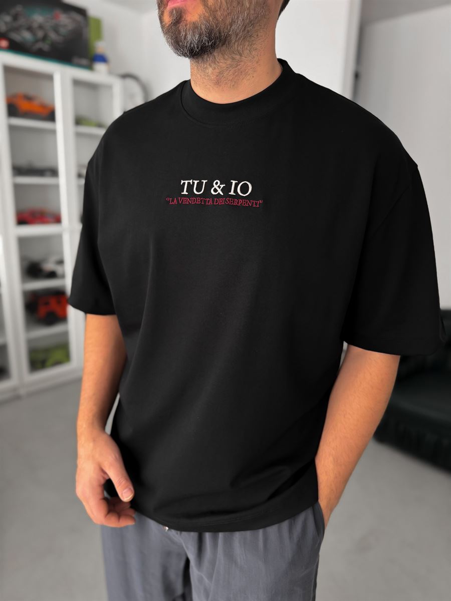 Black Snake Print T-Shirt TW-1042