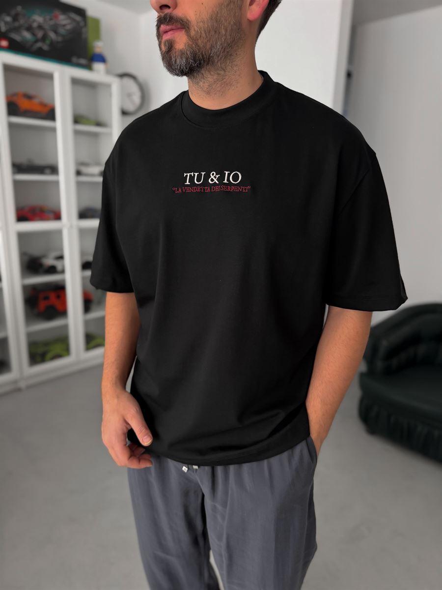 Black Snake Print T-Shirt TW-1042