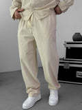 Beige Baggy Cotton Linen Trousers G-5790