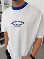 Blue Embroidered Oversize T-Shirt C-028