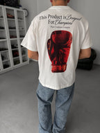 White United Print Oversize T-Shirt C-009