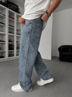 Blue Patterned Baggy Pants C-6596