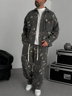 Grey Camouflage Pocket Jacket C-1790