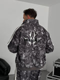 Anthracite Digital Print Striped Seasonal Jacket JJ-184