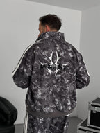 Anthracite Digital Print Striped Seasonal Jacket JJ-184
