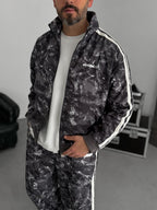 Anthracite Digital Print Striped Seasonal Jacket JJ-184