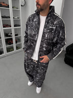 Anthracite Digital Print Striped Seasonal Jacket JJ-184