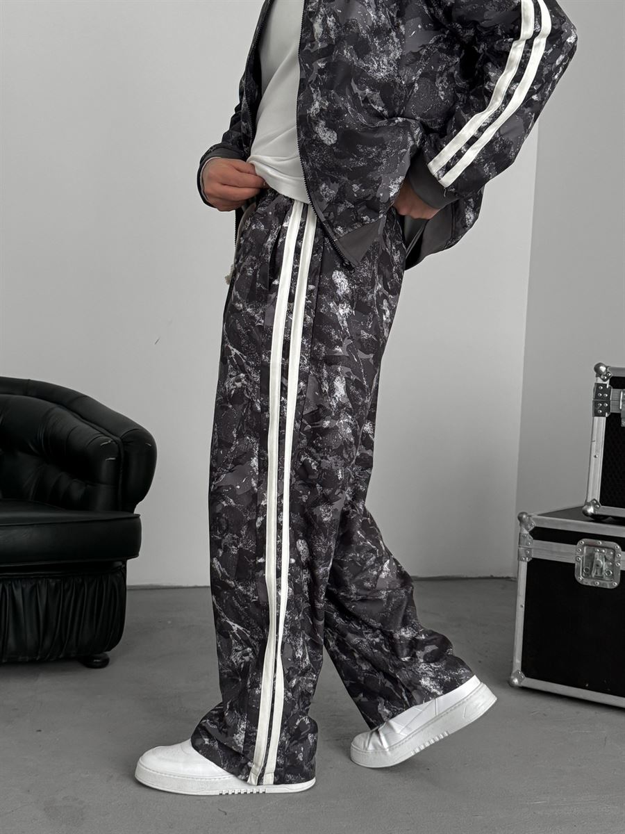 Anthracite Digital Print Striped Tracksuit JJ-187