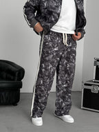Anthracite Digital Print Striped Tracksuit JJ-187