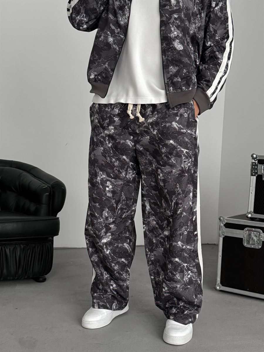 Anthracite Digital Print Striped Tracksuit JJ-187