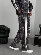 Anthracite Digital Print Striped Tracksuit JJ-187