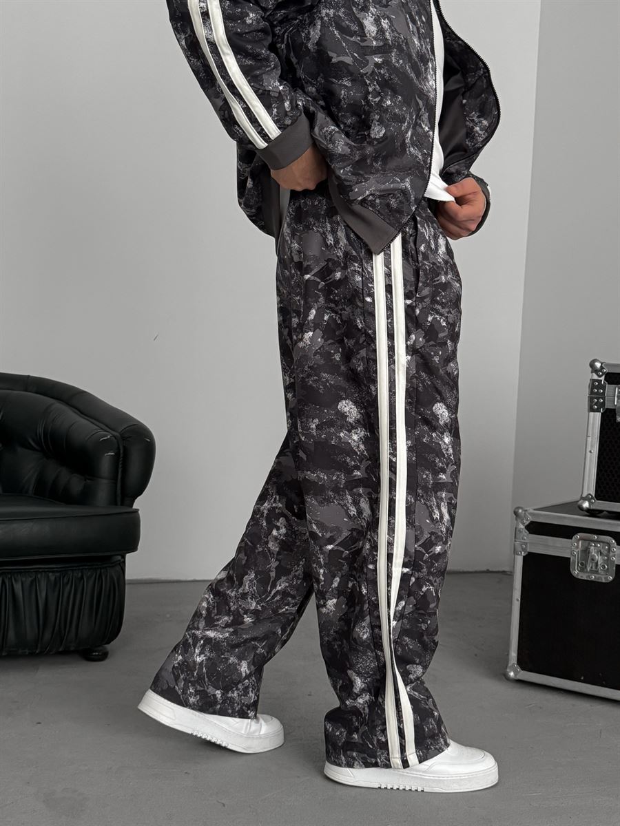 Anthracite Digital Print Striped Tracksuit JJ-187