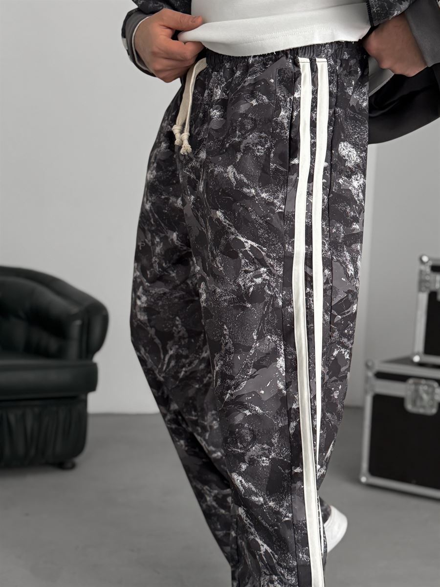 Anthracite Digital Print Striped Tracksuit JJ-187