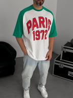 White Paris Print Oversize T-Shirt JJ-343