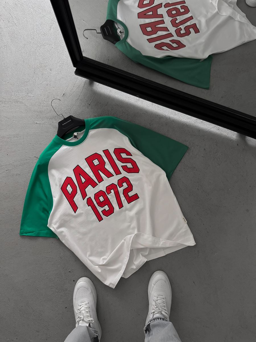 White Paris Print Oversize T-Shirt JJ-343