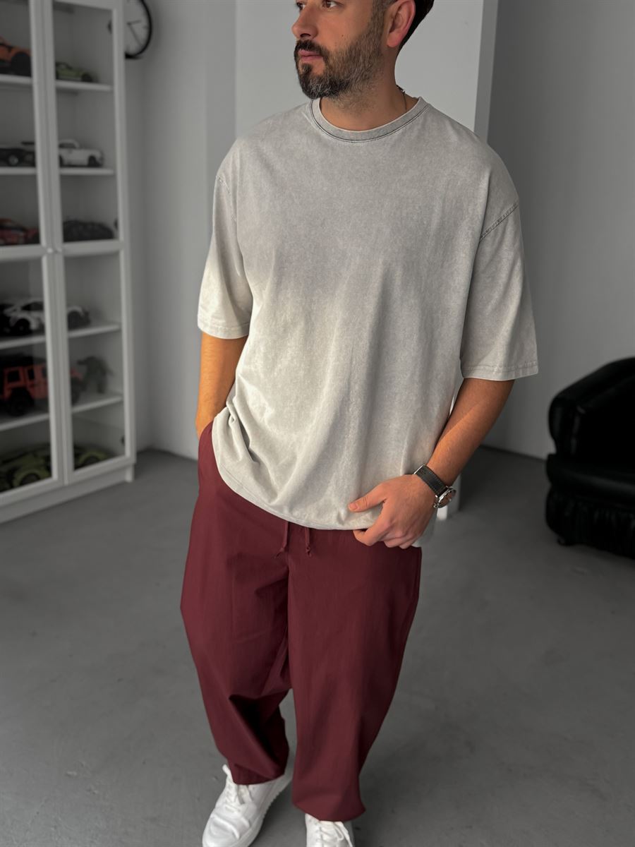 Grey Basic Washed Oversize T-Shirt JJ-295