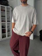 Grey Basic Washed Oversize T-Shirt JJ-295