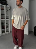 Grey Basic Washed Oversize T-Shirt JJ-295