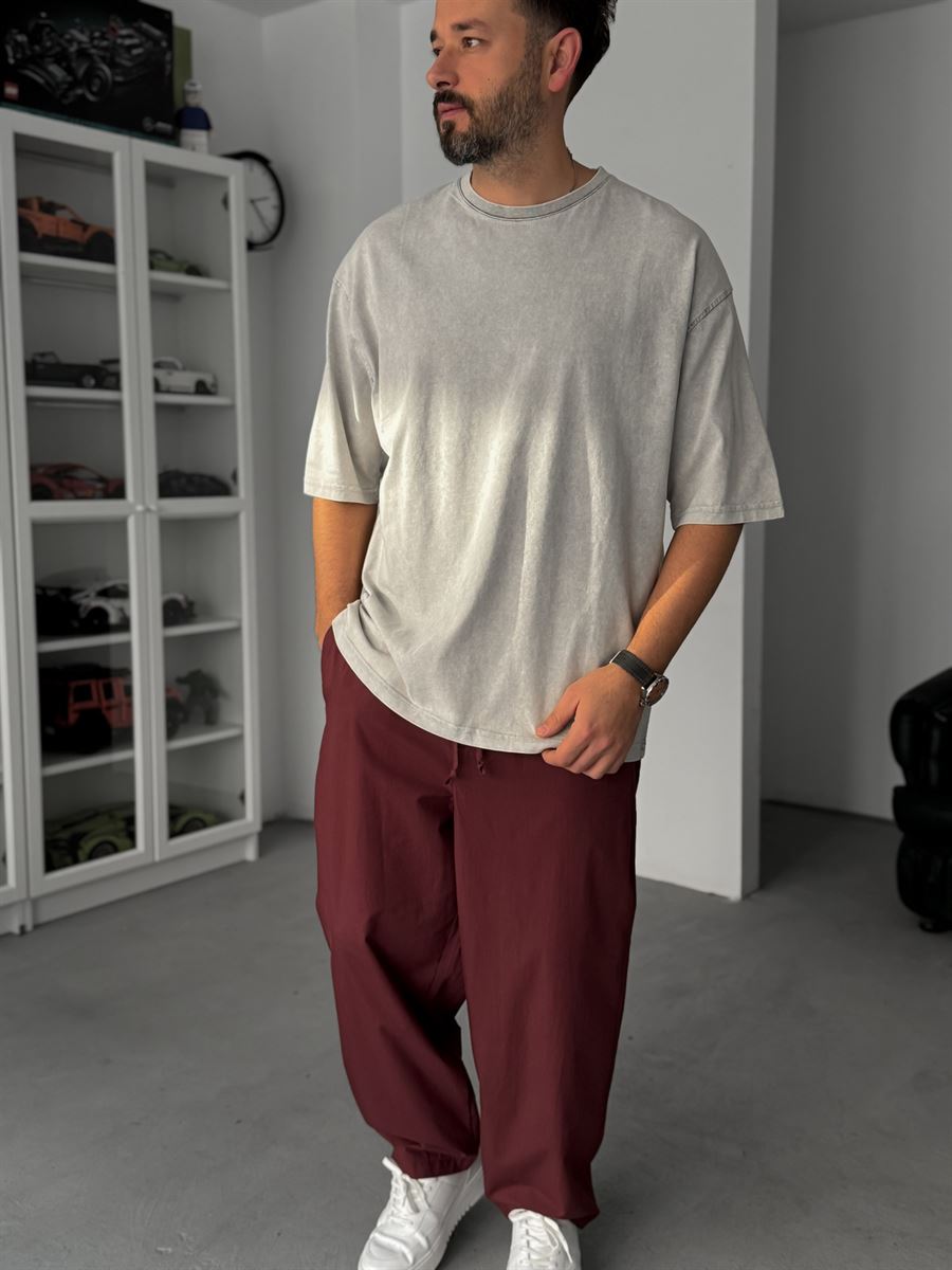 Grey Basic Washed Oversize T-Shirt JJ-295